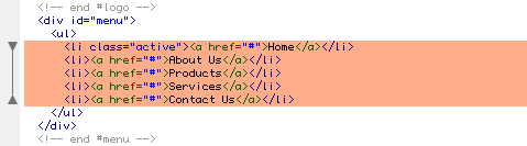 CSS Layout Menu 1
