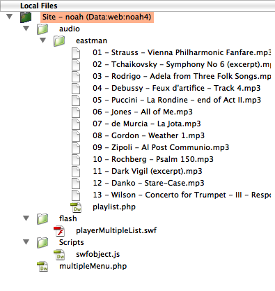 multipleMenuPlayer File Arrangement